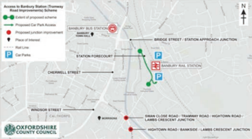 Map of Banbury Tramway Road improvements