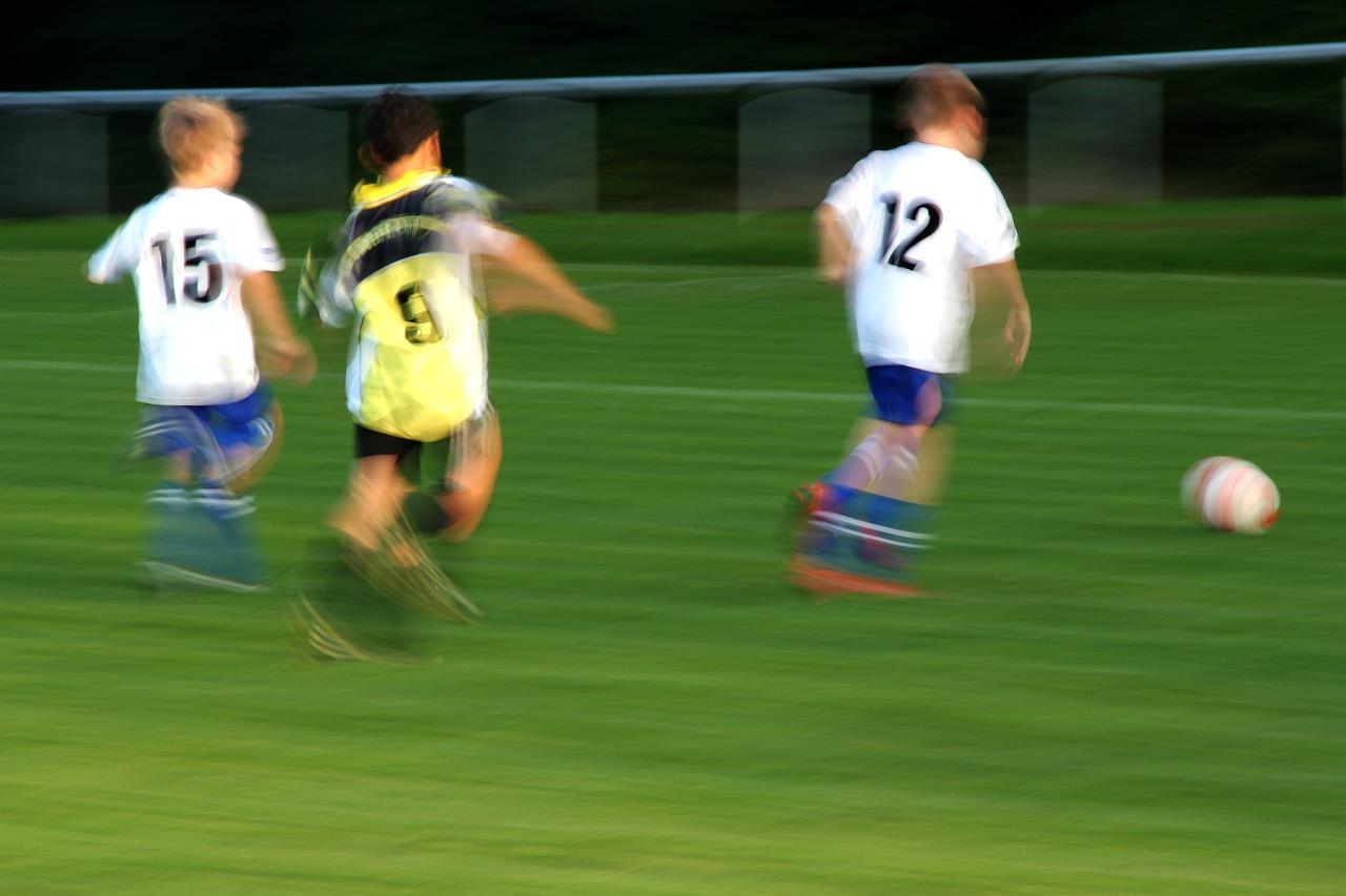 Children playing football