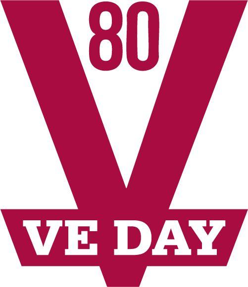 80 VE day logo