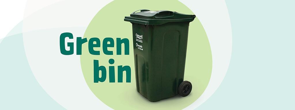 Green waste bin for general rubbish disposal