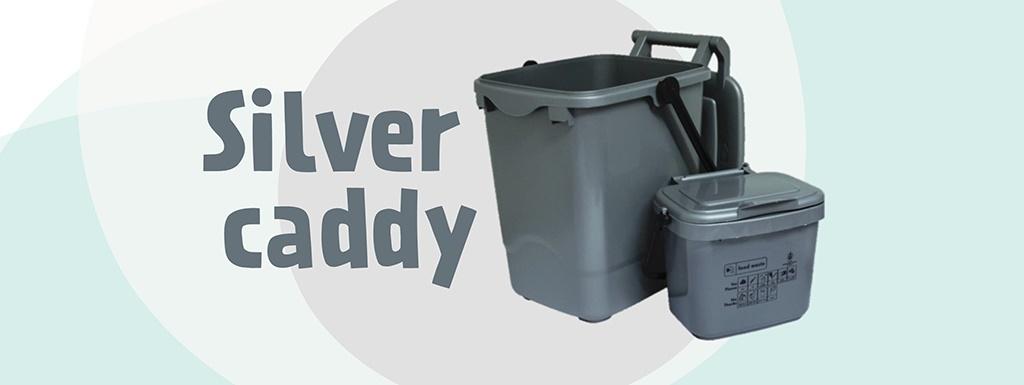 Use our silver food caddies to manage your household food waste