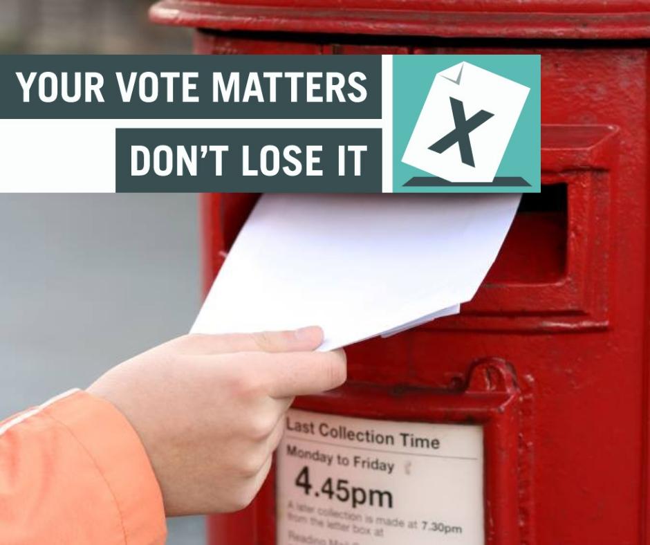 You vote matters don't lose it post box