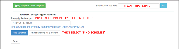 Screenshot of rebate input scheme