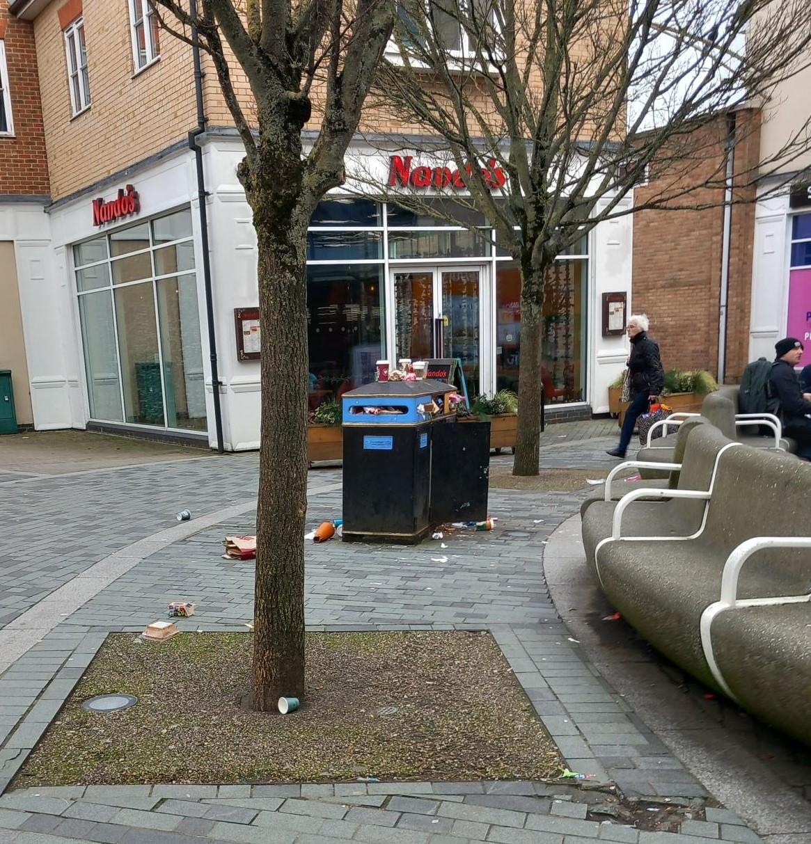 Image of Pioneer Square with unemptied bin