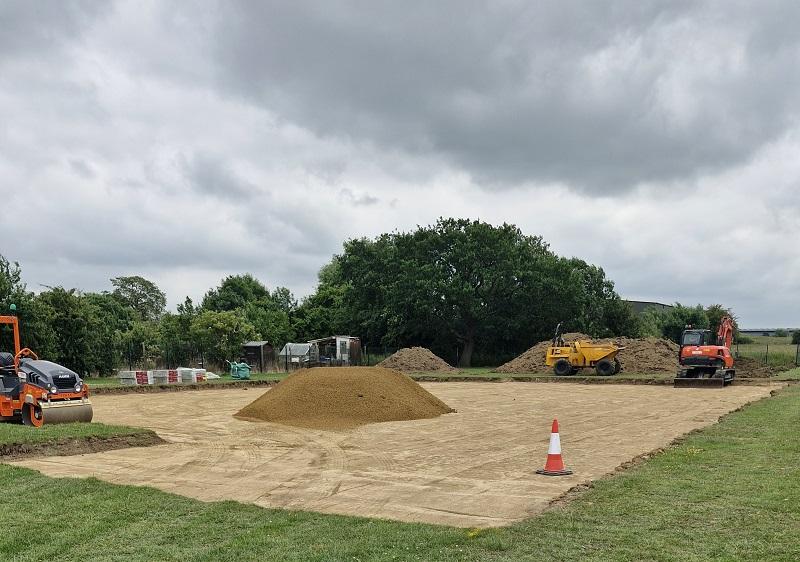 construction of football pitch