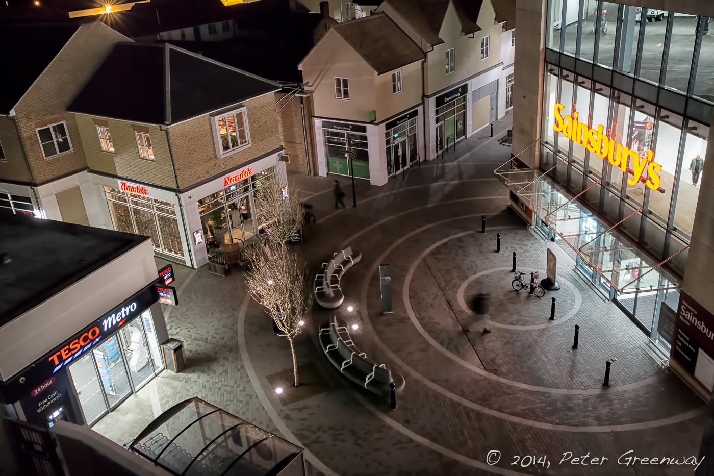 Pioneer Square at Night, Aerial View