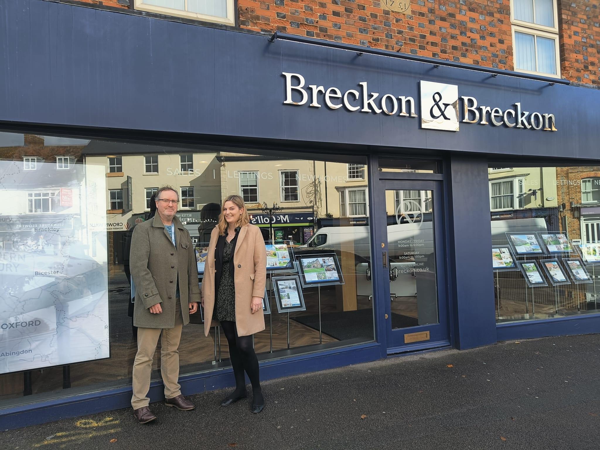 Michael Hewitt and Maxine Reynolds, Office Manager at Breckon and Breckon
