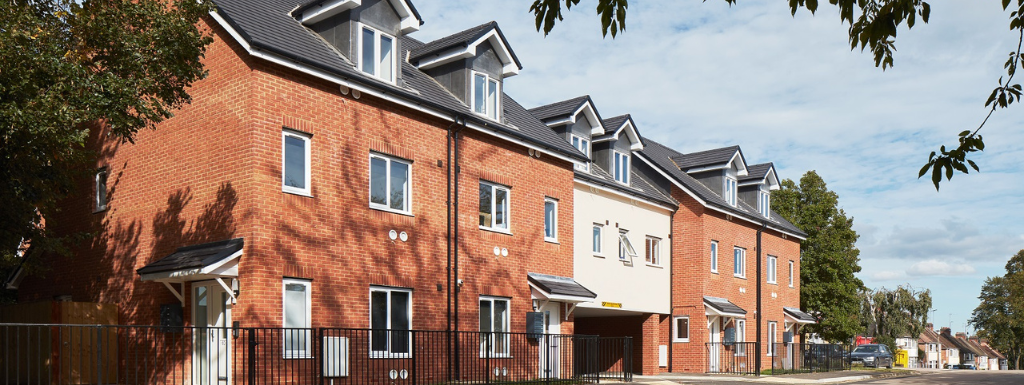 Row of affordable houses built in Cope Road, Banbury.