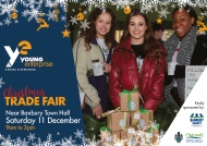 young enterprise fair banner with young people