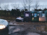 An image of the fly tip at the Chesterton bring banks