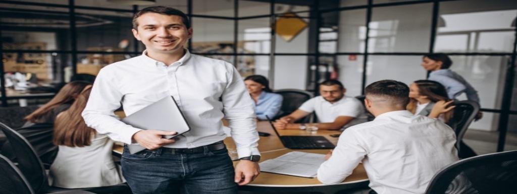 Group of people working around a desk